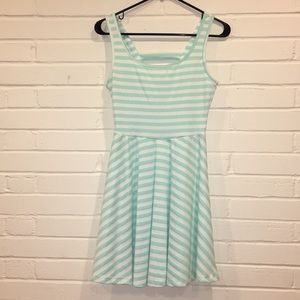 NWT - Cute Mint/White striped skater dress